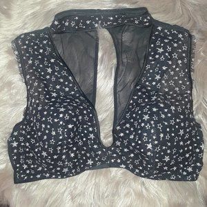 VS Black Choker Stars Plunge Bra XL